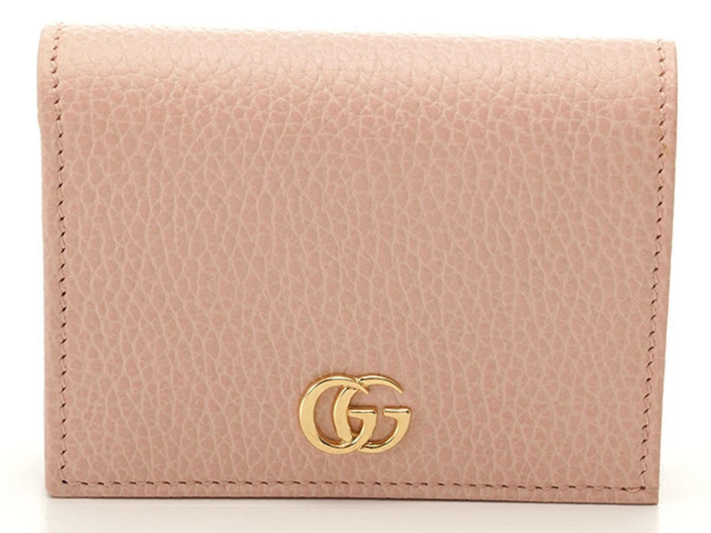 Gucci GG Marmont Bi fold Wallet Calfskin Pink